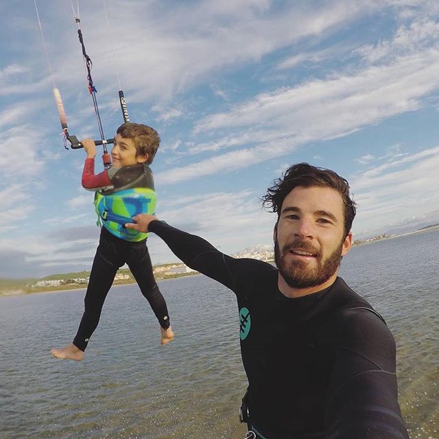 Get them on it early! @alexpastorkite making sure this little guy doesn't fly away!