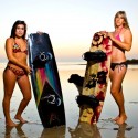 Laura Martinez and Laura Maher. Photo Air Padre Kiteboarding