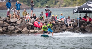 Jesse Richman scores some sportsmanship points by rescuing a stranded Davey Blair.