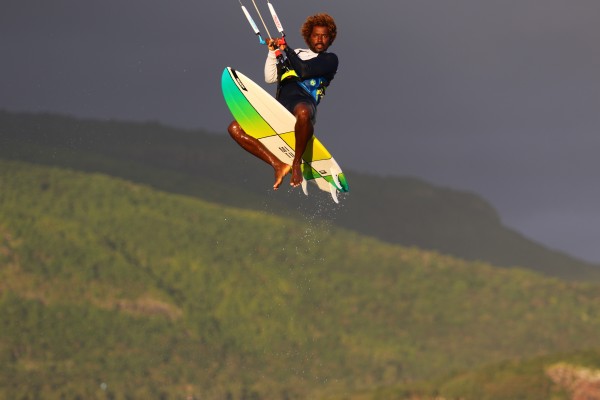 Mitu playing around on his signature board