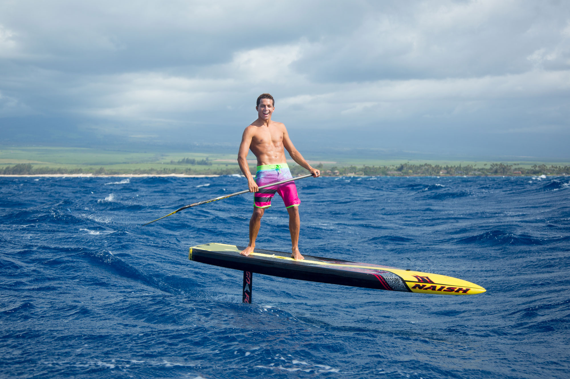Kai’s proof of concept for the infinite ride started by speeding up tedious SUP downwinders with a hydrofoil. // Photo Tom Servas
